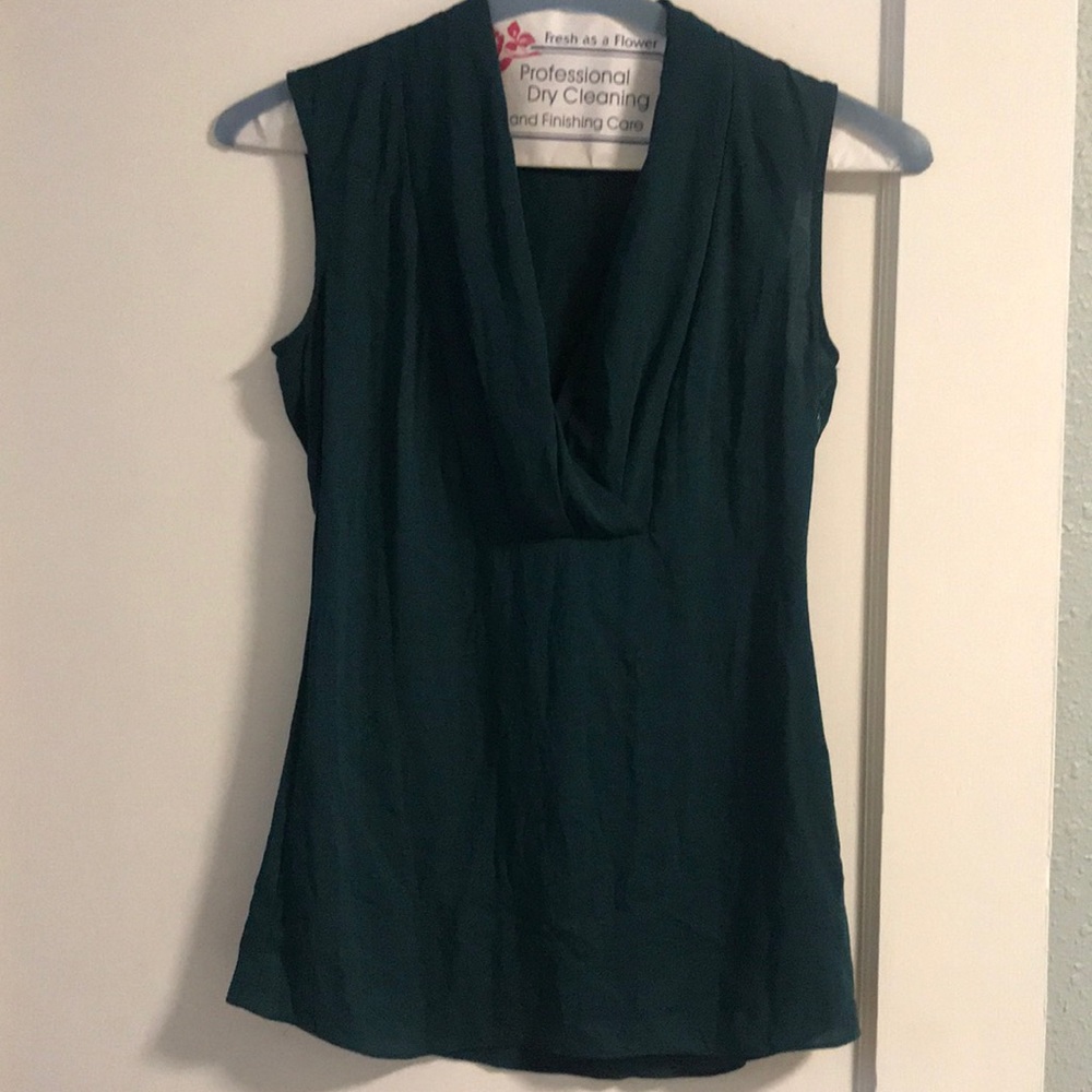Banana republic small teal deep v neck blouse